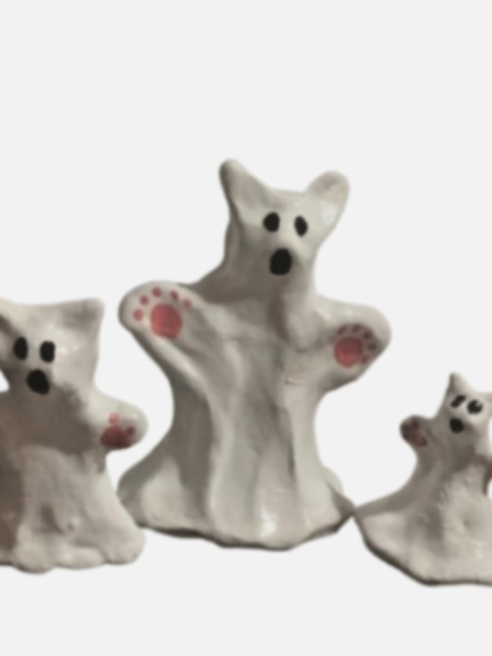 SandTray Figures, Play Therapy Set of 3 Cat Ghosties Miniatures for Healing